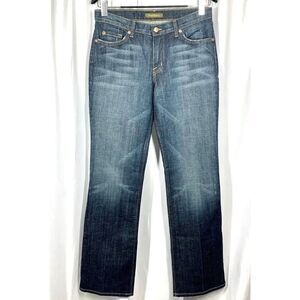 David Kahn Slight Bootcut Jeans Mid Rise Rhinestone Pockets Med Wash Women 8L